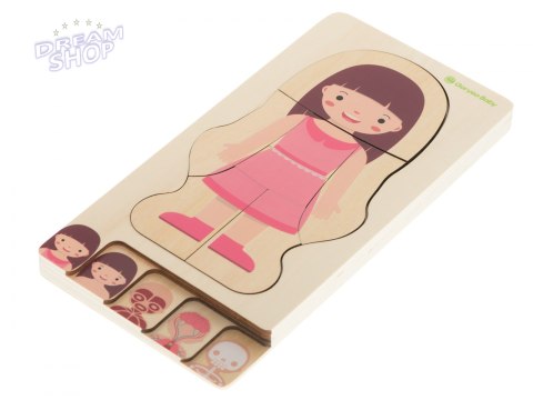 Puzzle drewniane ciało anatomia dziewczynka