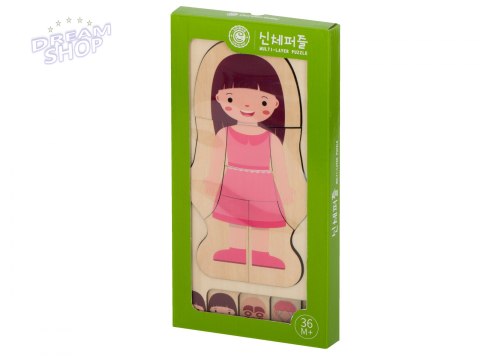 Puzzle drewniane ciało anatomia dziewczynka