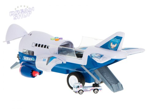 Samolot transporter z autami policja bok/przód Samolot transporter z autami policja bok/przód