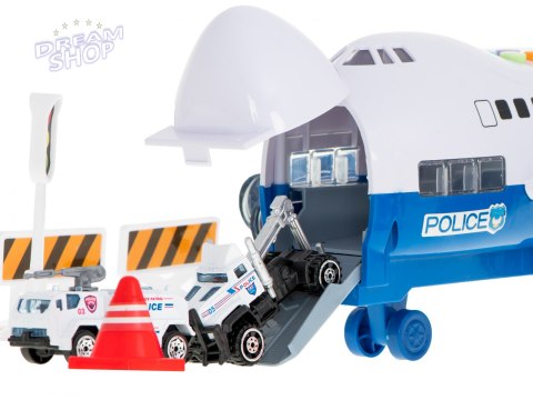 Samolot transporter z autami policja bok/przód Samolot transporter z autami policja bok/przód