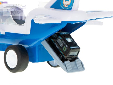 Samolot transporter z autami policja bok/przód Samolot transporter z autami policja bok/przód