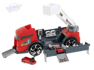 Transporter ciężarówka auto 2w1 parking laweta czerwony