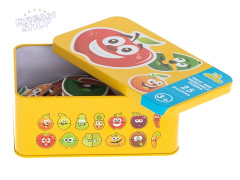 Układanka puzzle w puszce owoce/warzywa 25 szt.