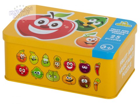 Układanka puzzle w puszce owoce/warzywa 25 szt.