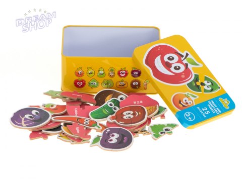 Układanka puzzle w puszce owoce/warzywa 25 szt.