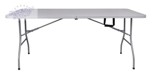 Stół bankietowy składany w walizkę Rattan 180x74x74,5 szary