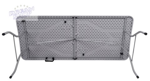 Zestaw cateringowy RATTAN stół 180cm + 2x ławka szary