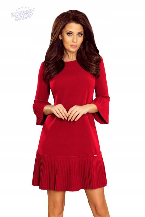 ELEGANCKA plisowana sukienka - BORDOWA ELEGANCKA plisowana sukienka - BORDOWA