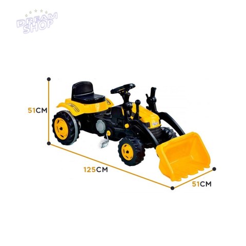 WOOPIE Ogromny Traktor Na Pedały Spychacz Żółty WOOPIE Ogromny Traktor Na Pedały Spychacz Żółty