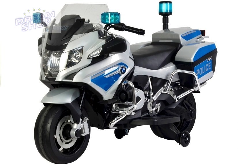 Motor na Akumulator BMW R1200 Policja Srebrny Motor na Akumulator BMW R1200 Policja Srebrny