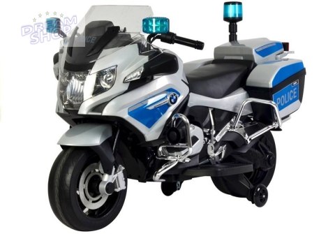 Motor na Akumulator BMW R1200 Policja Srebrny Motor na Akumulator BMW R1200 Policja Srebrny