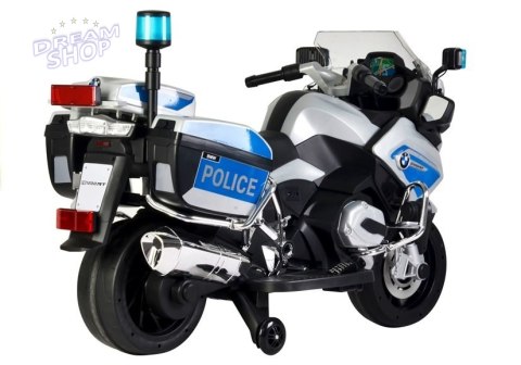 Motor na Akumulator BMW R1200 Policja Srebrny Motor na Akumulator BMW R1200 Policja Srebrny
