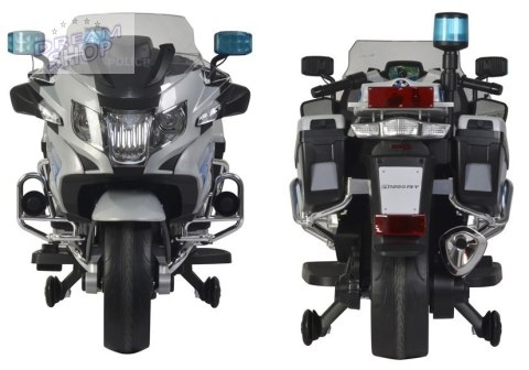 Motor na Akumulator BMW R1200 Policja Srebrny Motor na Akumulator BMW R1200 Policja Srebrny