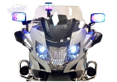 Motor na Akumulator BMW R1200 Policja Srebrny Motor na Akumulator BMW R1200 Policja Srebrny