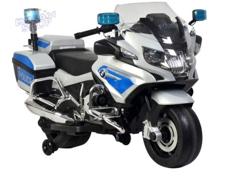 Motor na Akumulator BMW R1200 Policja Srebrny Motor na Akumulator BMW R1200 Policja Srebrny