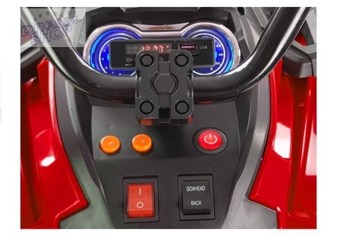Quad na Akumulator BDM0906 Pompowane Koła Czerwony Quad na Akumulator BDM0906 Pompowane Koła Czerwony