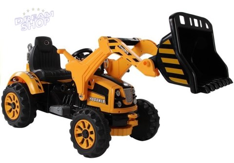 Traktor na akumulator z Łyżką Koparka Pomarańczowy Traktor na akumulator z Łyżką Koparka Pomarańczowy