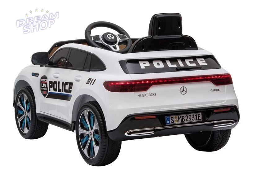 Auto na Akumulator Mercedes EQC 400 Policja Biały Auto na Akumulator Mercedes EQC 400 Policja Biały