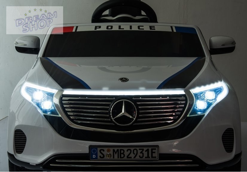 Auto na Akumulator Mercedes EQC 400 Policja Biały Auto na Akumulator Mercedes EQC 400 Policja Biały