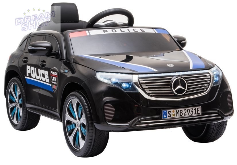 Auto na Akumulator Mercedes EQC 400 Policja Czarny Auto na Akumulator Mercedes EQC 400 Policja Czarny