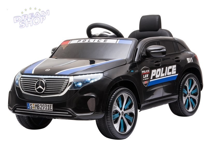Auto na Akumulator Mercedes EQC 400 Policja Czarny Auto na Akumulator Mercedes EQC 400 Policja Czarny