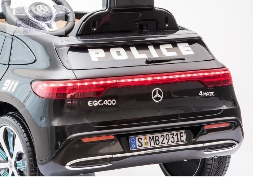 Auto na Akumulator Mercedes EQC 400 Policja Czarny Auto na Akumulator Mercedes EQC 400 Policja Czarny