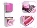 Kuchnia z akcesoriami dla lalek zmywarka lodówka różowa
