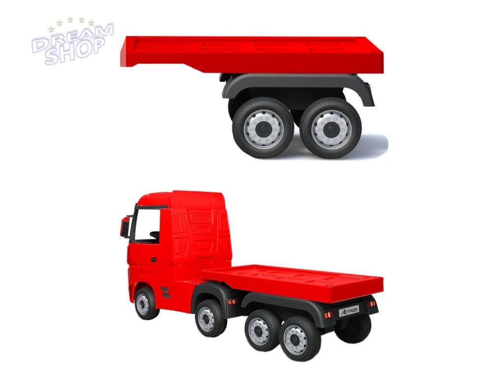 Naczepa do pojazdu na akumulator HL358 Mercedes Actros czerwona Naczepa do pojazdu na akumulator HL358 Mercedes Actros czerwona