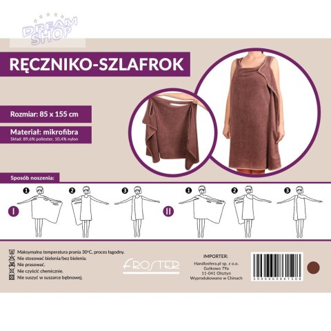 Ręczniko - Szlafrok brązowy RĘCZNIK ramiączka Ręczniko - Szlafrok brązowy RĘCZNIK ramiączka