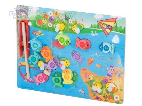 Puzzle drewiane magnetyczne łowienie rybek cyferki