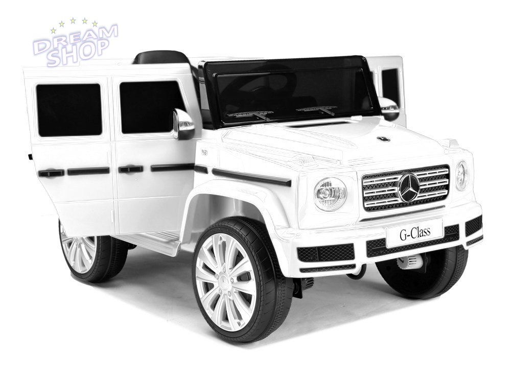 Samochód na akumulator Mercedes G500 biały Samochód na akumulator Mercedes G500 biały
