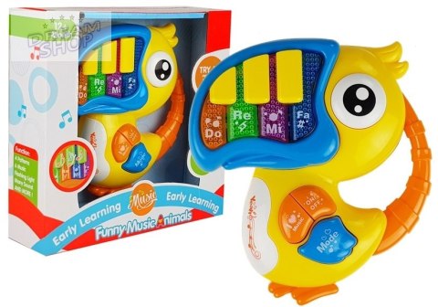 Pianinko Organki Do Re Mi Papuga Żółte Pianinko Organki Do Re Mi Papuga Żółte