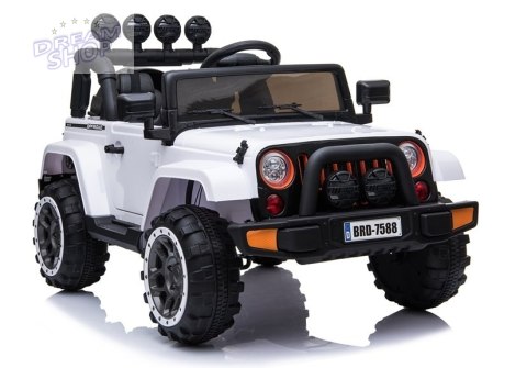Auto na Akumulator Jeep BRD-7588 Biały 4x4 Auto na Akumulator Jeep BRD-7588 Biały 4x4