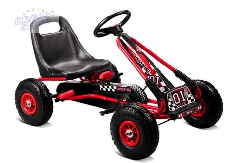 Gokart Czerwony A-15 Pompowane Koła Gokart Czerwony A-15 Pompowane Koła