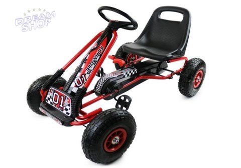 Gokart Czerwony A-15 Pompowane Koła Gokart Czerwony A-15 Pompowane Koła