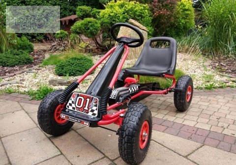 Gokart Czerwony A-15 Pompowane Koła Gokart Czerwony A-15 Pompowane Koła