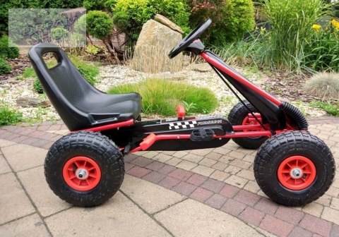 Gokart Czerwony A-15 Pompowane Koła Gokart Czerwony A-15 Pompowane Koła