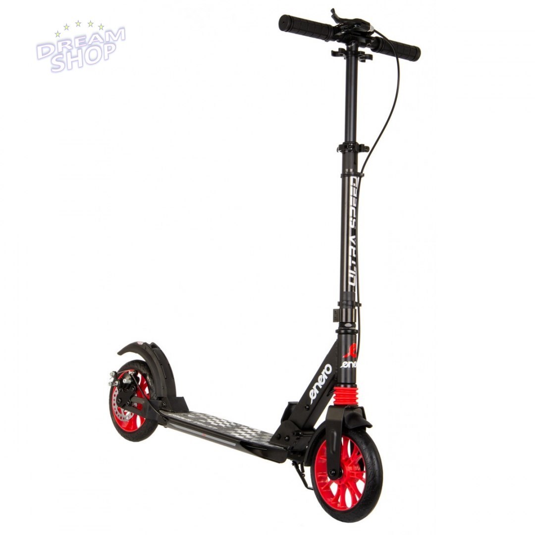 Hulajnoga Enero Ultra Speed 200mm z hamulcem tarczowym czarna Hulajnoga Enero Ultra Speed 200mm z hamulcem tarczowym czarna