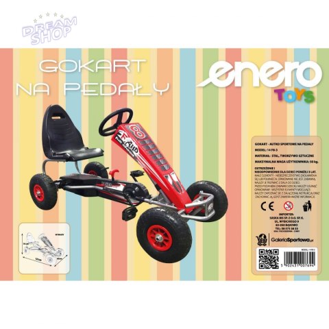 Gokart sportowy Enero 14 czerwony Gokart sportowy Enero 14 czerwony