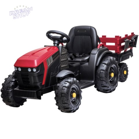 Traktor elektryczny z przyczepą czerwono czarny 1033075 Traktor elektryczny z przyczepą czerwono czarny 1033075
