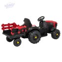 Traktor elektryczny z przyczepą czerwono czarny 1033075