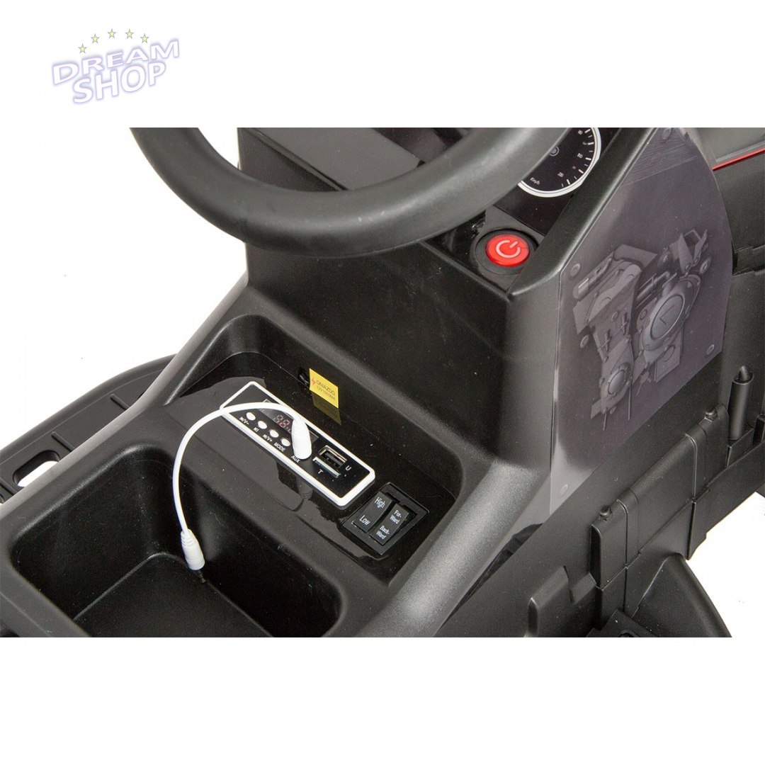 Traktor elektryczny z przyczepą czerwono czarny 1033075 Traktor elektryczny z przyczepą czerwono czarny 1033075