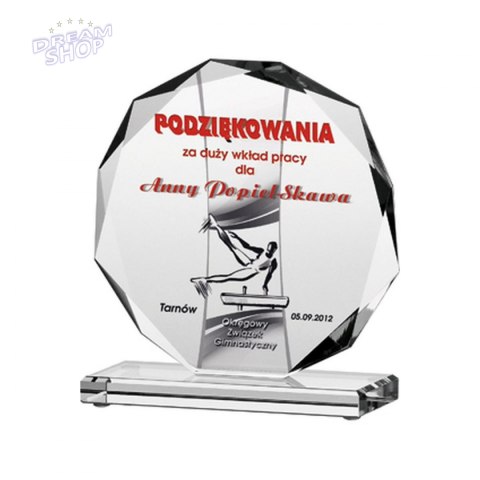 Trofeum Szklane Grawerowane + Wypełnienie Farbą Trofeum Szklane Grawerowane + Wypełnienie Farbą