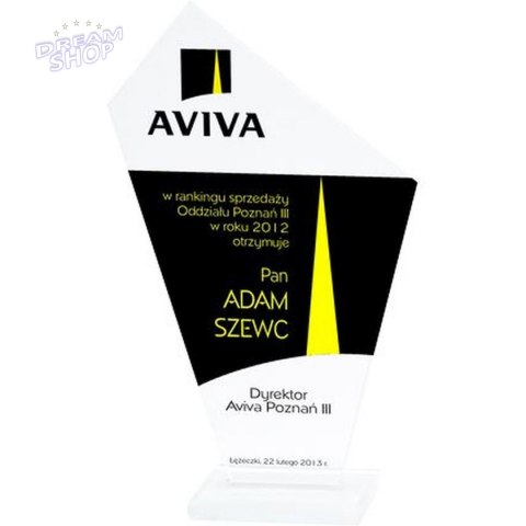 Trofeum Szklane Grawerowane + Wypełnienie Farbą Trofeum Szklane Grawerowane + Wypełnienie Farbą