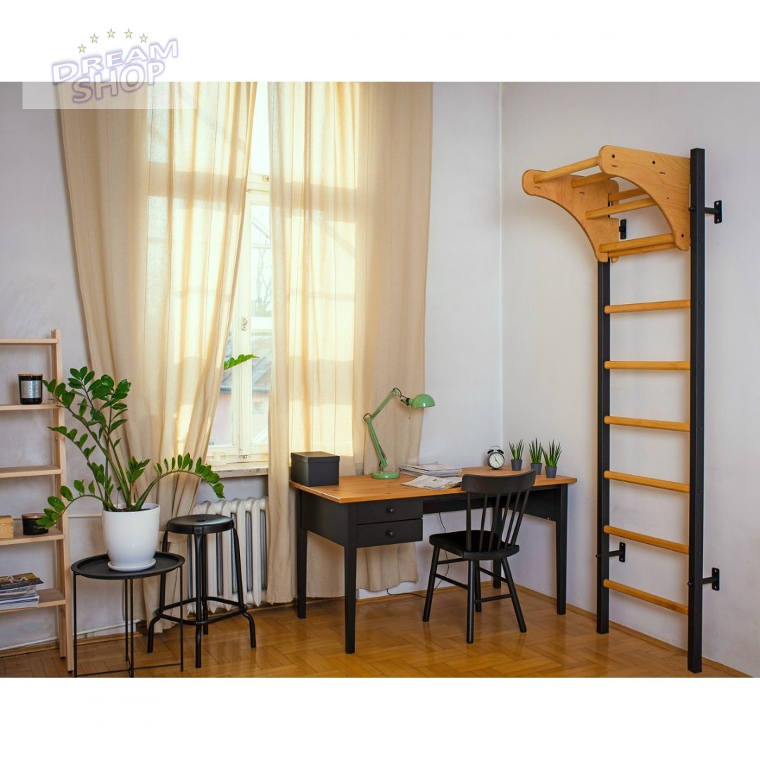 Drabinka gimnastyczna drewniano metalowa na 4 uchwyty z drewnianym drążkiem BenchK 211B Drabinka gimnastyczna drewniano metalowa na 4 uchwyty z drewnianym drążkiem BenchK 211B