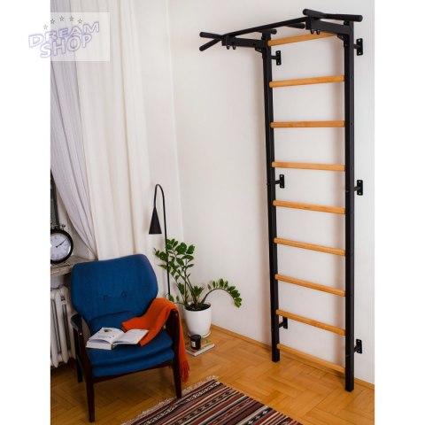Drabinka gimnastyczna drewniano metalowa z metalowym drążkiem BenchK 311B Drabinka gimnastyczna drewniano metalowa z metalowym drążkiem BenchK 311B