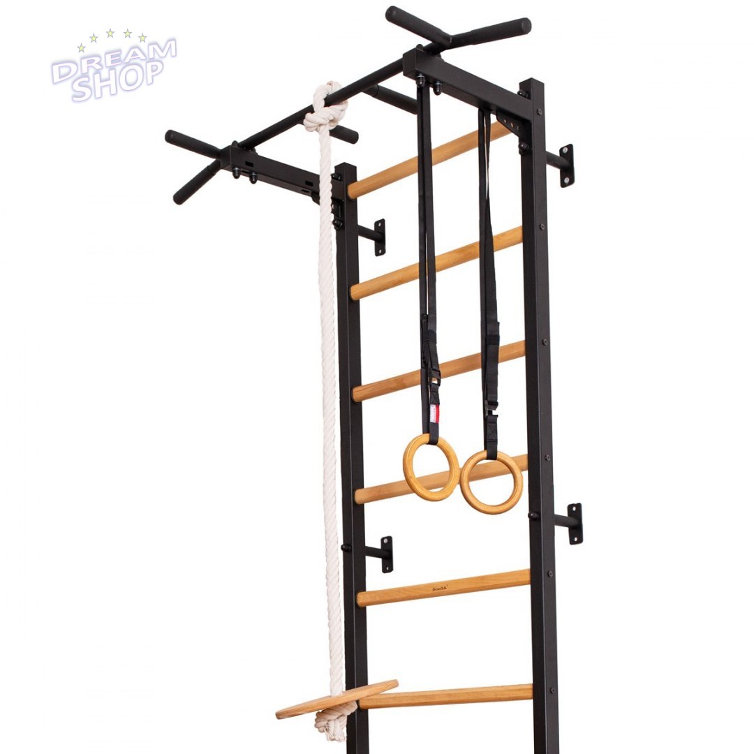 Drabinka gimnastyczna drewniano metalowa z metalowym drążkiem i akcesoriami BenchK 311B A076 Drabinka gimnastyczna drewniano metalowa z metalowym drążkiem i akcesoriami BenchK 311B A076
