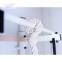 Drabinka gimnastyczna drewniano metalowa z metalowym drążkiem i akcesoriami biała BenchK 412
