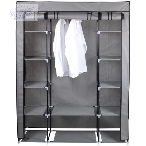 Szafa tekstylna garderoba 175x133x43cm ciemno-szara profil 13mm Szafa tekstylna garderoba 175x133x43cm ciemno-szara profil 13mm