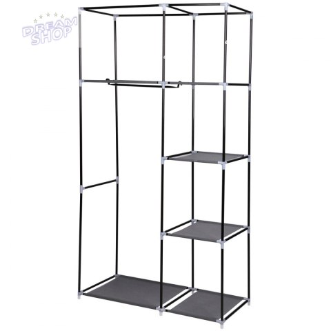 Szafa tekstylna garderoba 90x45x170cm ciemno-szara 8811